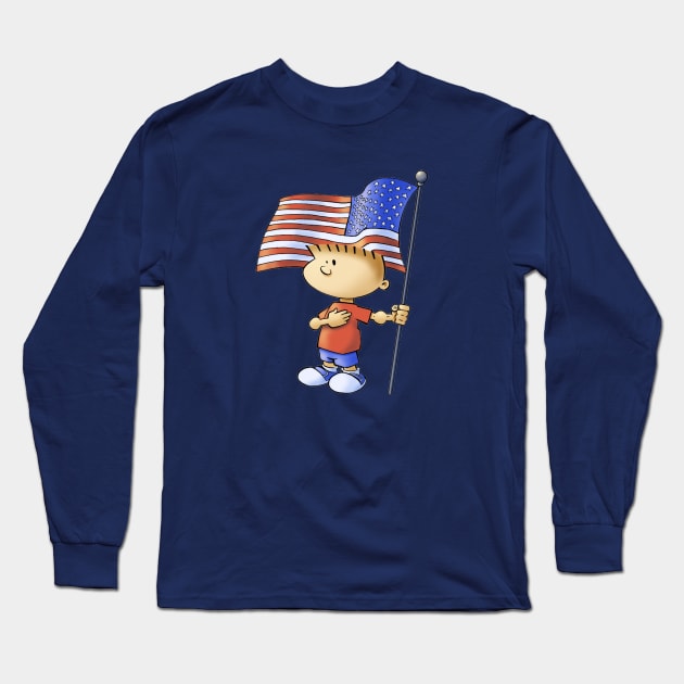 Fourth of July Boy Long Sleeve T-Shirt by Reading With Kids